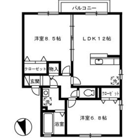 ファミール南昭和２Ｌの物件間取画像